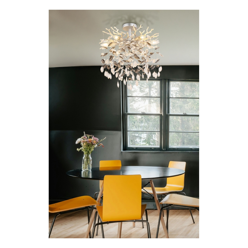 Globo - Żyrandol na pręcie 6xE14/40W/230V srebrny