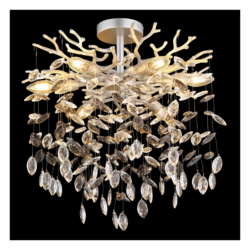 Globo - Żyrandol na pręcie 6xE14/40W/230V srebrny