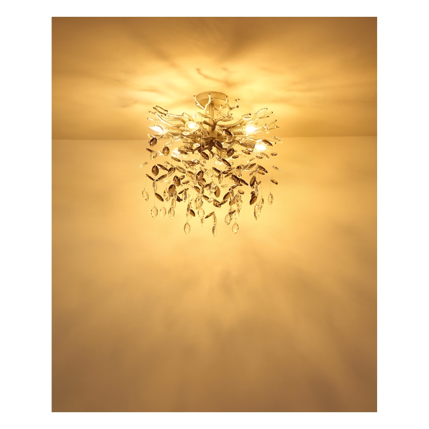 Globo - Żyrandol na pręcie 6xE14/40W/230V srebrny