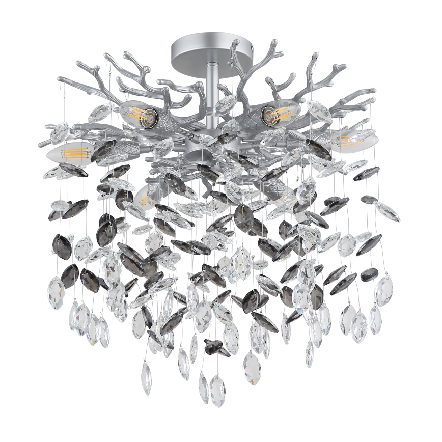 Globo - Żyrandol na pręcie 6xE14/40W/230V srebrny