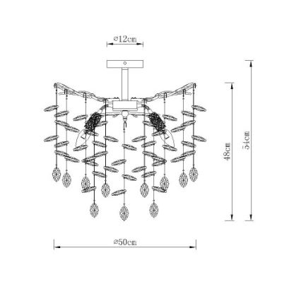Globo - Żyrandol na pręcie 6xE14/40W/230V srebrny