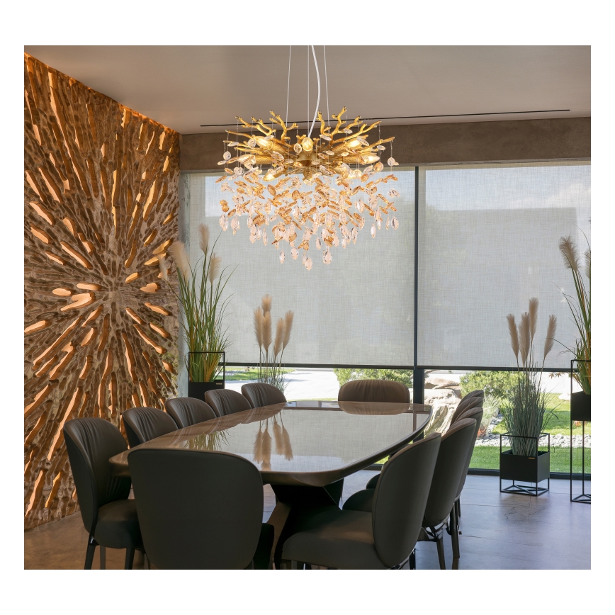 Globo - Żyrandol na lince 8xE14/40W/230V złoty