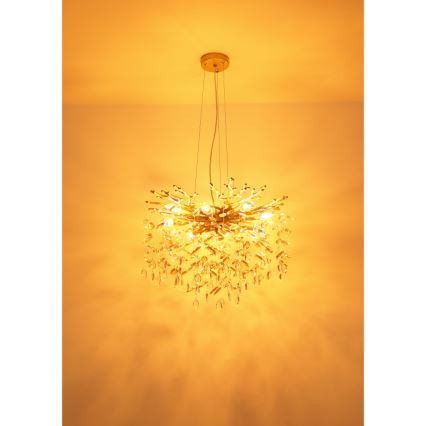 Globo - Żyrandol na lince 8xE14/40W/230V złoty