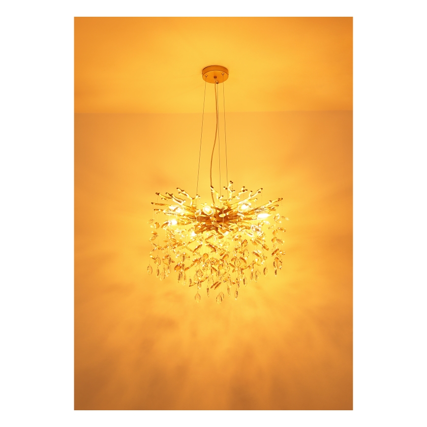 Globo - Żyrandol na lince 8xE14/40W/230V złoty