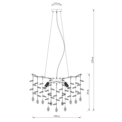 Globo - Żyrandol na lince 8xE14/40W/230V złoty