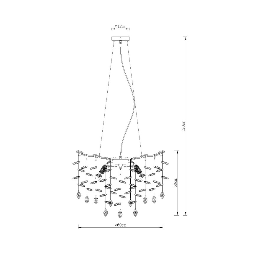 Globo - Żyrandol na lince 8xE14/40W/230V złoty