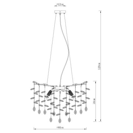 Globo - Żyrandol na lince 8xE14/40W/230V srebrny