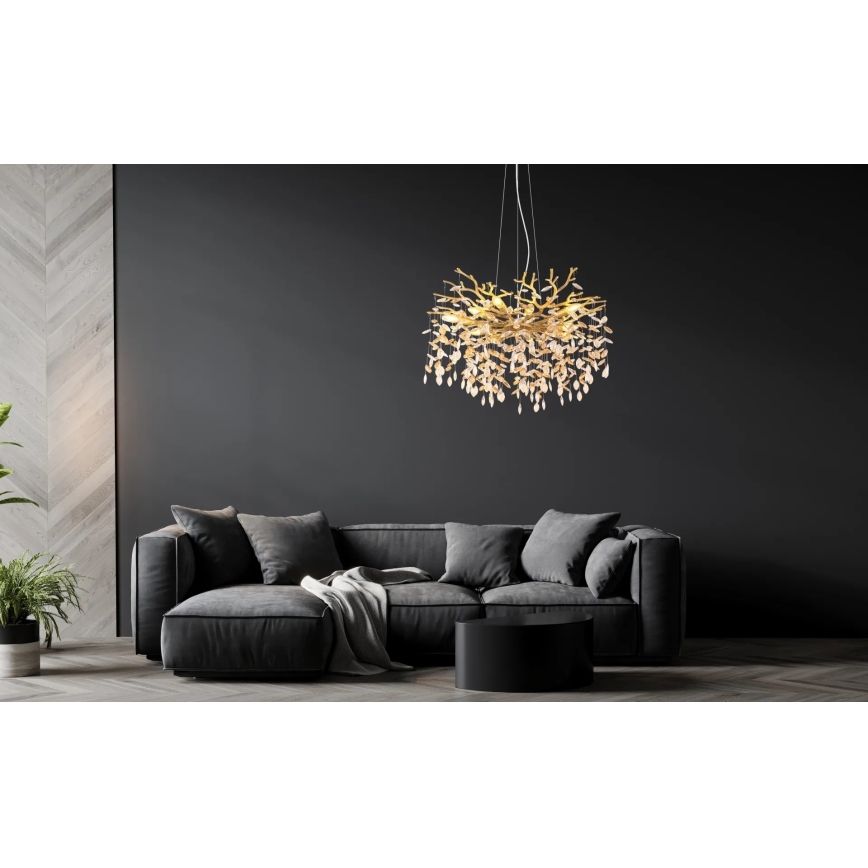 Globo - Żyrandol na linkach 10xE14/40W/230V złoty