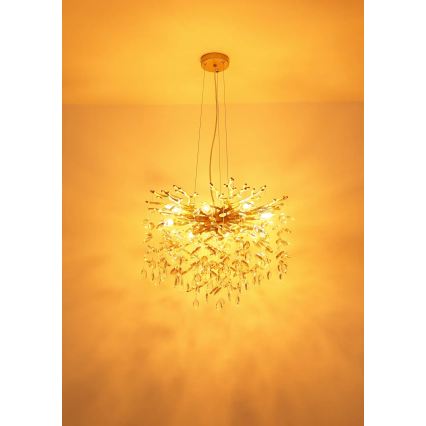 Globo - Żyrandol na linkach 10xE14/40W/230V złoty