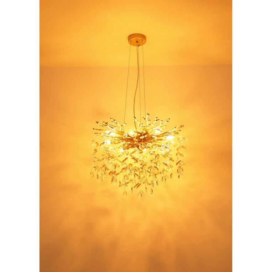 Globo - Żyrandol na linkach 10xE14/40W/230V złoty