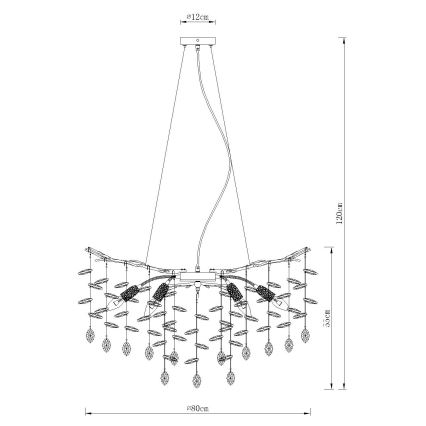 Globo - Żyrandol na linkach 10xE14/40W/230V złoty
