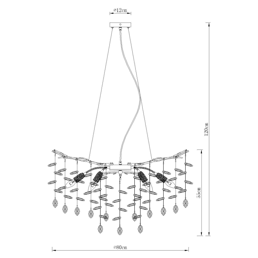 Globo - Żyrandol na linkach 10xE14/40W/230V złoty