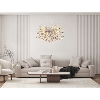 Globo - Żyrandol na linkach 10xE14/40W/230V srebrny