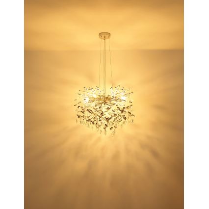 Globo - Żyrandol na linkach 10xE14/40W/230V srebrny