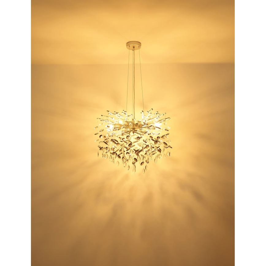 Globo - Żyrandol na linkach 10xE14/40W/230V srebrny