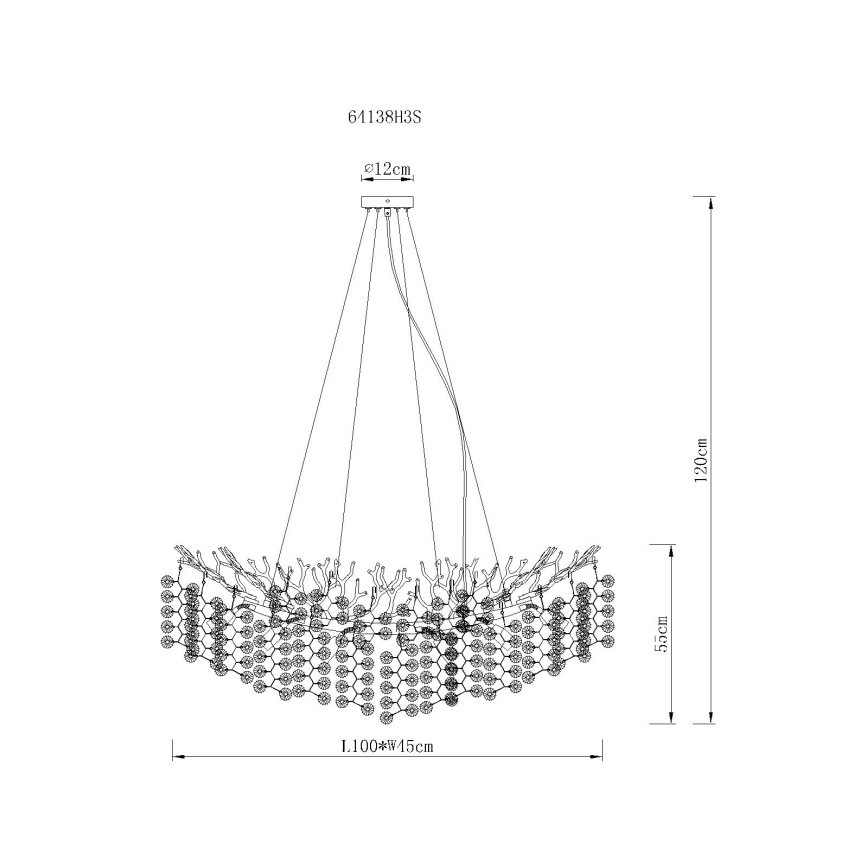 Globo - Żyrandol na linkach 10xE14/40W/230V srebrny