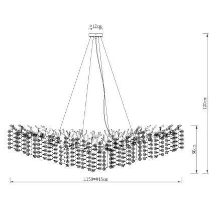 Globo - Żyrandol na lince 16xE14/40W/230V złoty