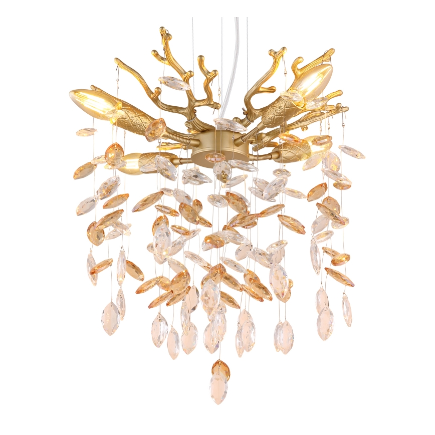 Globo - Żyrandol na lince 4xE14/40W/230V złoty