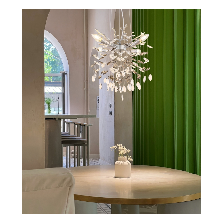 Globo - Lampa wisząca na przewodzie 4xE14/40W/230V srebrna