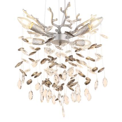 Globo - Lampa wisząca na przewodzie 4xE14/40W/230V srebrna