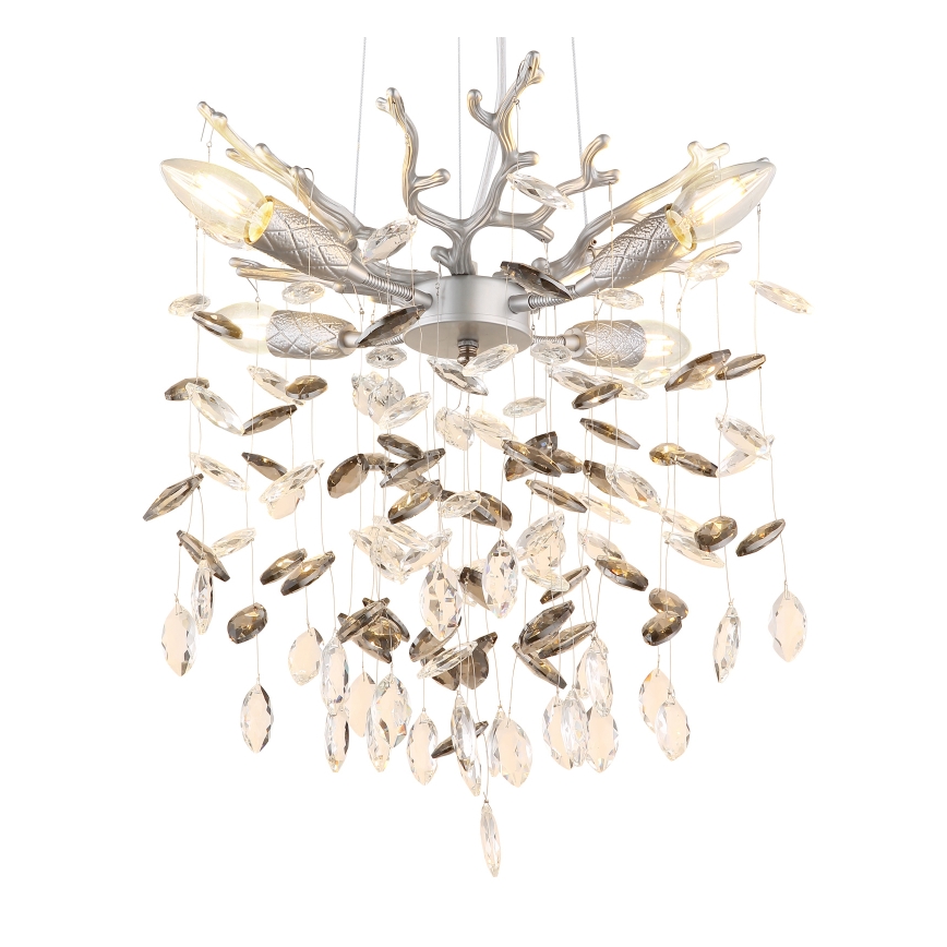 Globo - Lampa wisząca na przewodzie 4xE14/40W/230V srebrna