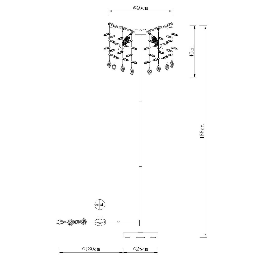 Globo - Lampa podłogowa 5xE14/40W/230V złota