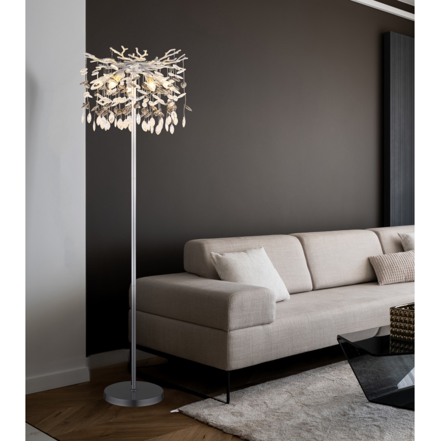 Globo - Lampa podłogowa 5xE14/40W/230V srebrna