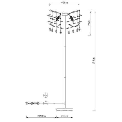 Globo - Lampa podłogowa 5xE14/40W/230V srebrna