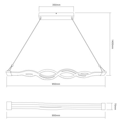 Globo 67109-30 - LED Żyrandol kryształowyna lince ściemnialny PILLA 1xLED/30W/230V + pilot
