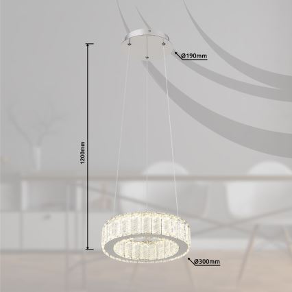 Globo - LED Żyrandol ściemnialny na lince LED/30W/230V 2700-6000K śr. 30 cm + pilot zdalnego sterowania