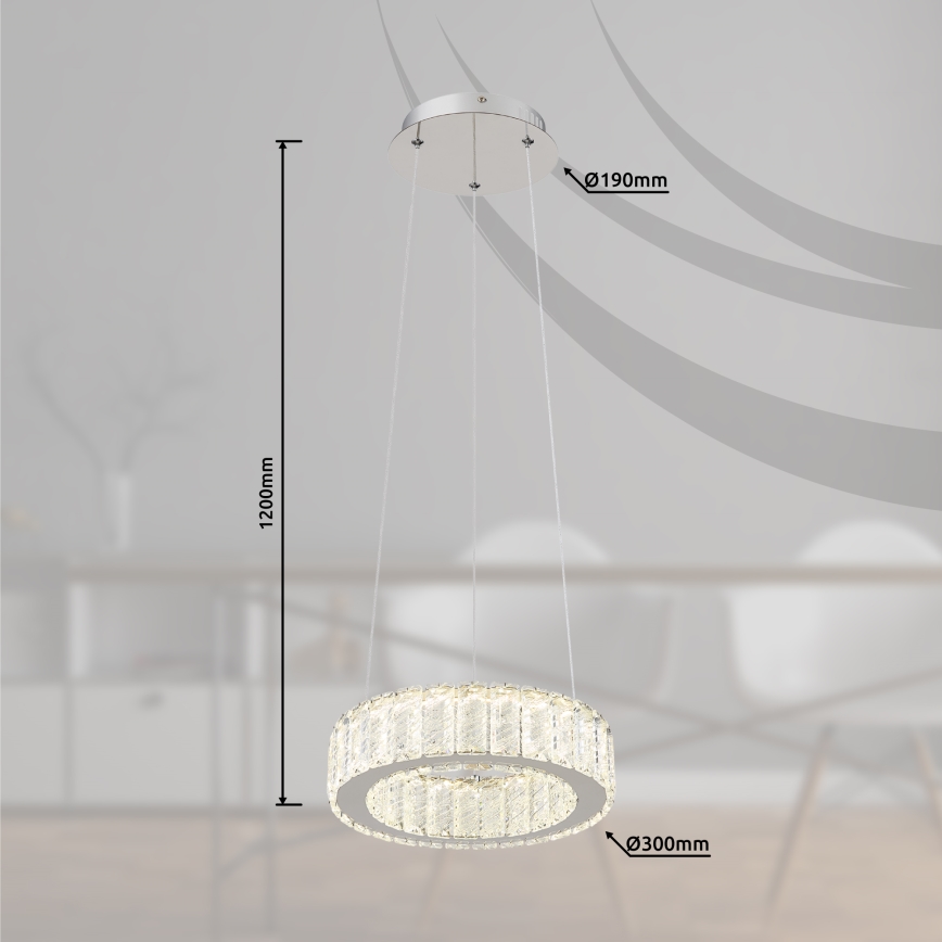 Globo - LED Żyrandol ściemnialny na lince LED/30W/230V 2700-6000K śr. 30 cm + pilot zdalnego sterowania