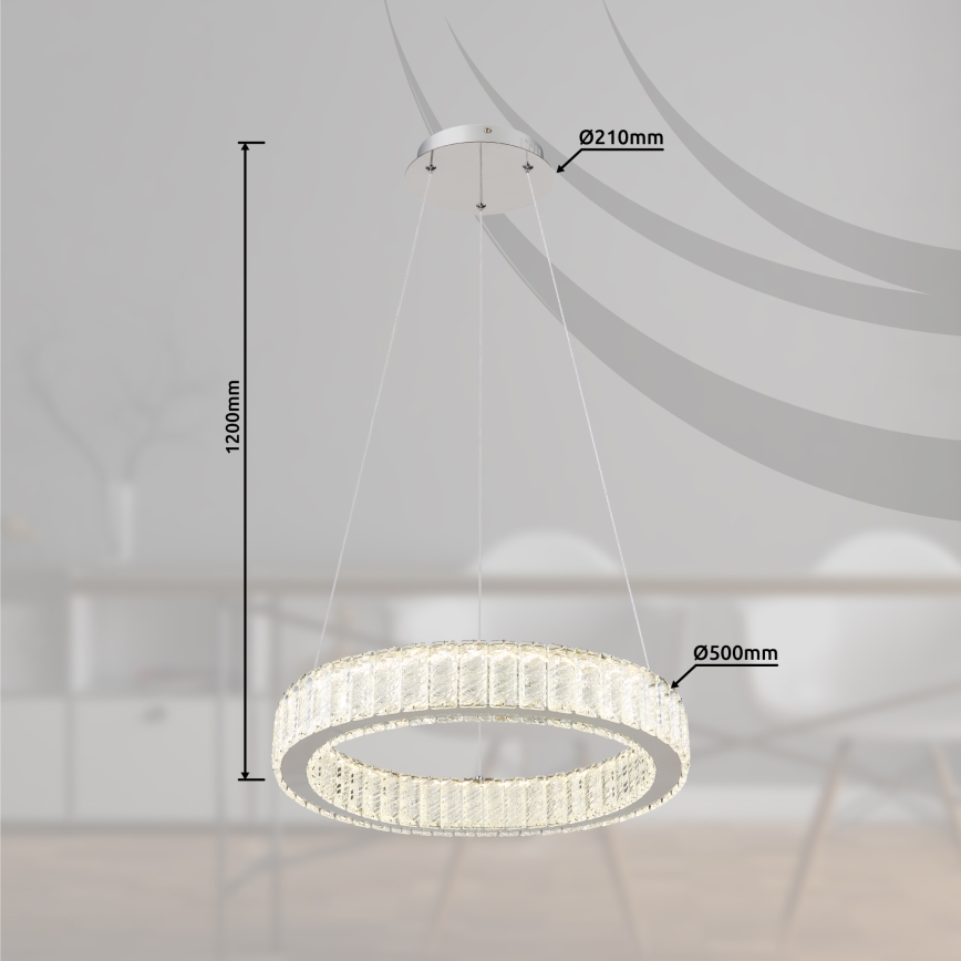 Globo - LED Żyrandol ściemnialny na lince LED/50W/230V 2700-6000K śr. 50 cm + pilot zdalnego sterowania