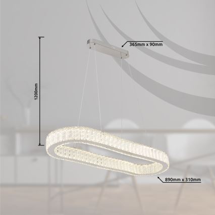 Globo - LED Żyrandol ściemnialny na lince LED/58W/230V 2700-6000K + pilot zdalnego sterowania