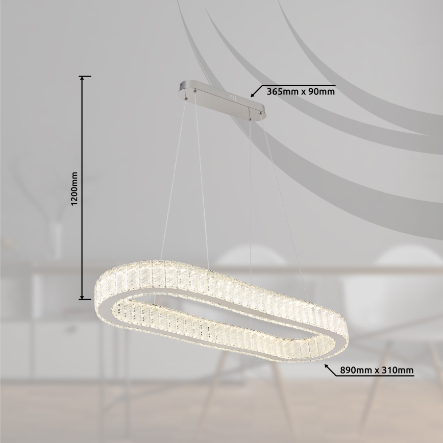 Globo - LED Żyrandol ściemnialny na lince LED/58W/230V 2700-6000K + pilot zdalnego sterowania