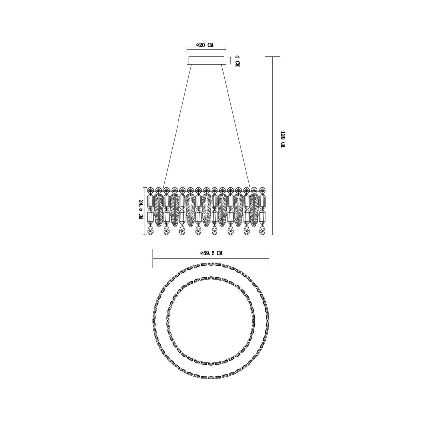 Globo - LED Żyrandol na linkach LED/58W/230V 2700-6000K + zdalne sterowanie