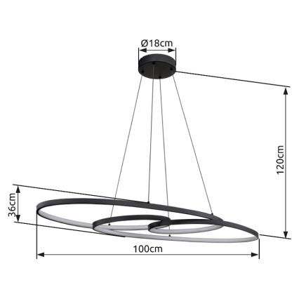 Globo - LED Żyrandol na lince LED/39W/230V 2700/4000/6500K