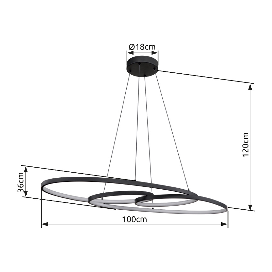 Globo - LED Żyrandol na lince LED/39W/230V 2700/4000/6500K