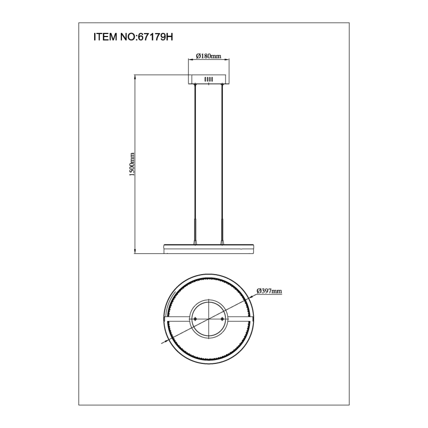Globo - Lampa wisząca LED na lince LED/40W/230V 3000/4000/6000K śr. 39,7 cm