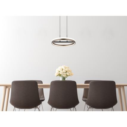 Globo - LED Żyrandol na lince LED/40W/230V 3000/4000/6000K śr. 39,7 cm brązowy