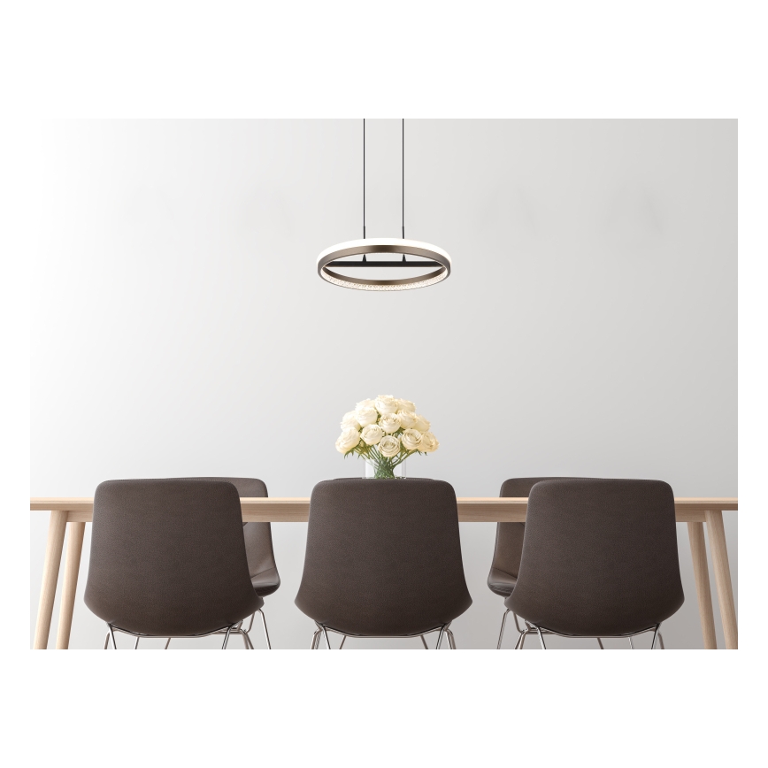 Globo - LED Żyrandol na lince LED/40W/230V 3000/4000/6000K śr. 39,7 cm brązowy