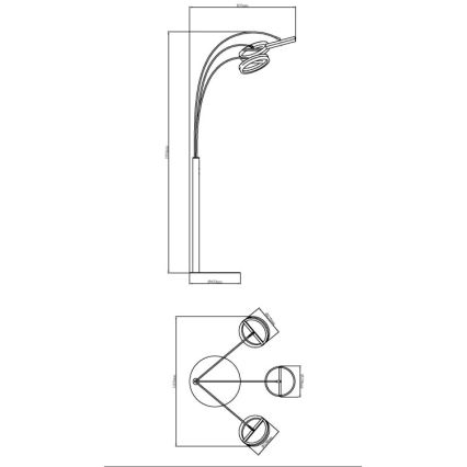 Globo - ściemniana dotykowa lampa stojąca LED/48W/230V 3000/4000/6000K