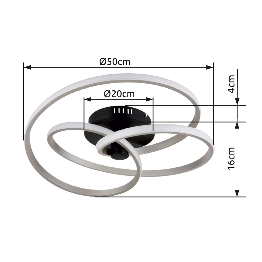 Globo - LED Żyrandol natynkowy LED/40W/230V 3000K matowy chrom/czarny