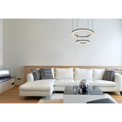 Globo - LED Żyrandol ściemnialny na lince LED/50W/230V 2700-6000K śr. 50 cm czarny + zdalne sterowanie