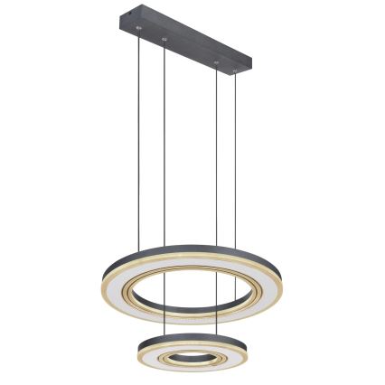 Globo - LED Żyrandol ściemnialny na lince LED/50W/230V 2700-6000K śr. 50 cm czarny + zdalne sterowanie
