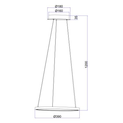 Globo - LED Żyrandol na lince LED/19W/230V