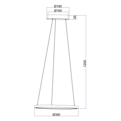 Globo - LED Żyrandol na lince LED/19W/230V