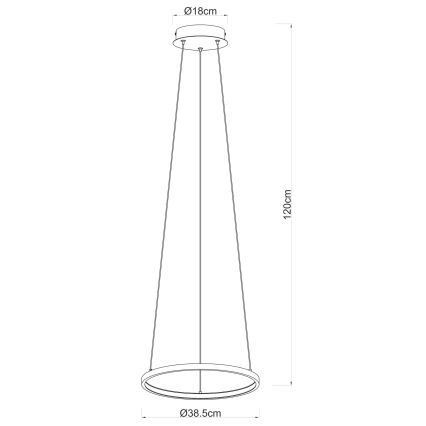 Globo - LED Żyrandol na lince LED/19W/230V brązowy