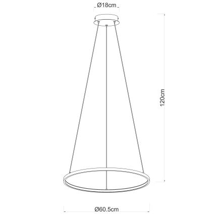 Globo - LED Żyrandol na lince LED/29W/230V brązowy