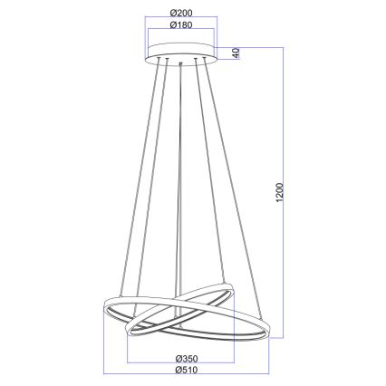 Globo - LED Żyrandol ściemnialny na lince 2xLED/21W/230V