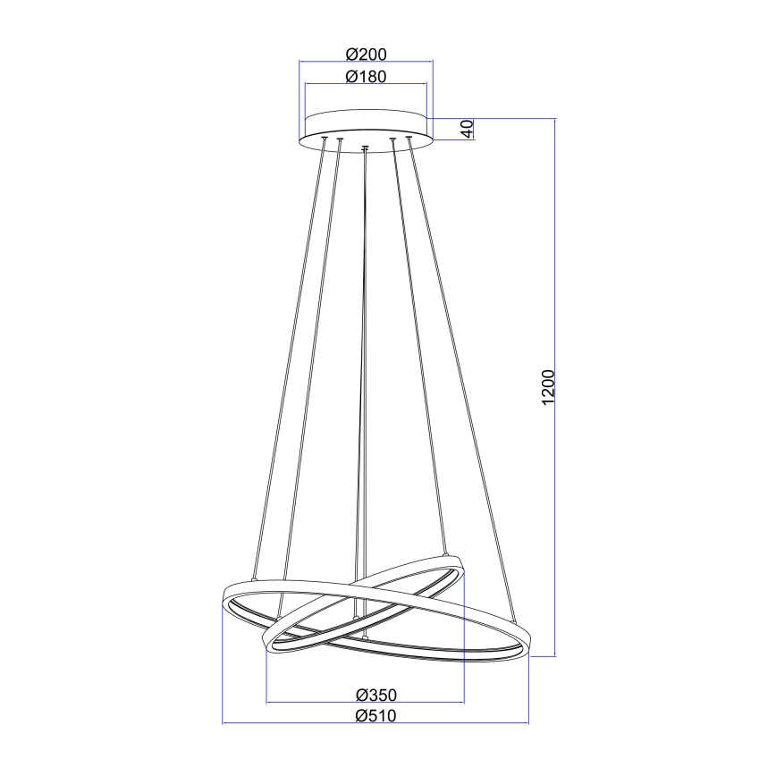 Globo - LED Żyrandol ściemnialny na lince 2xLED/21W/230V